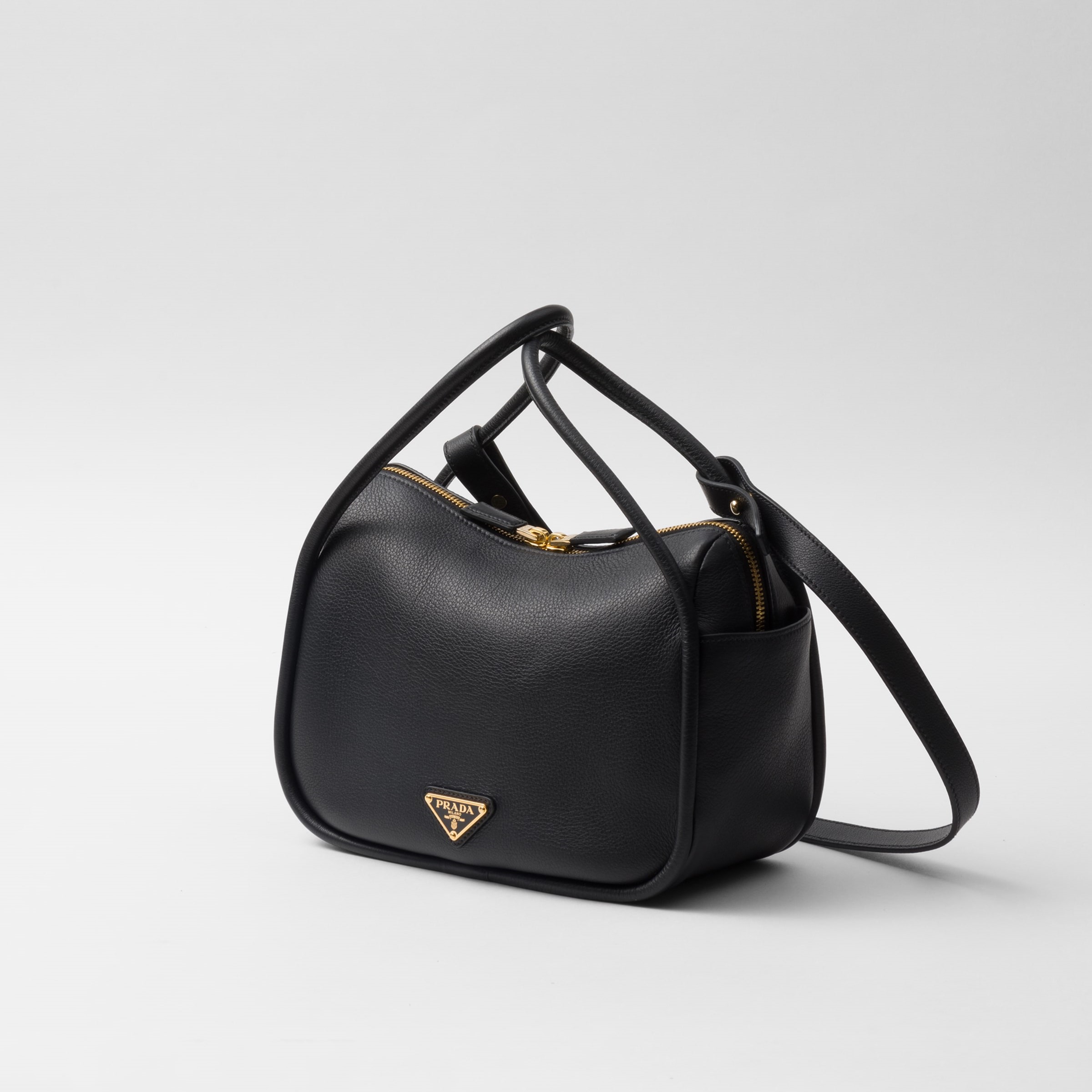 DARLING LEATHER HANDBAG, CALFSKIN – BLACK