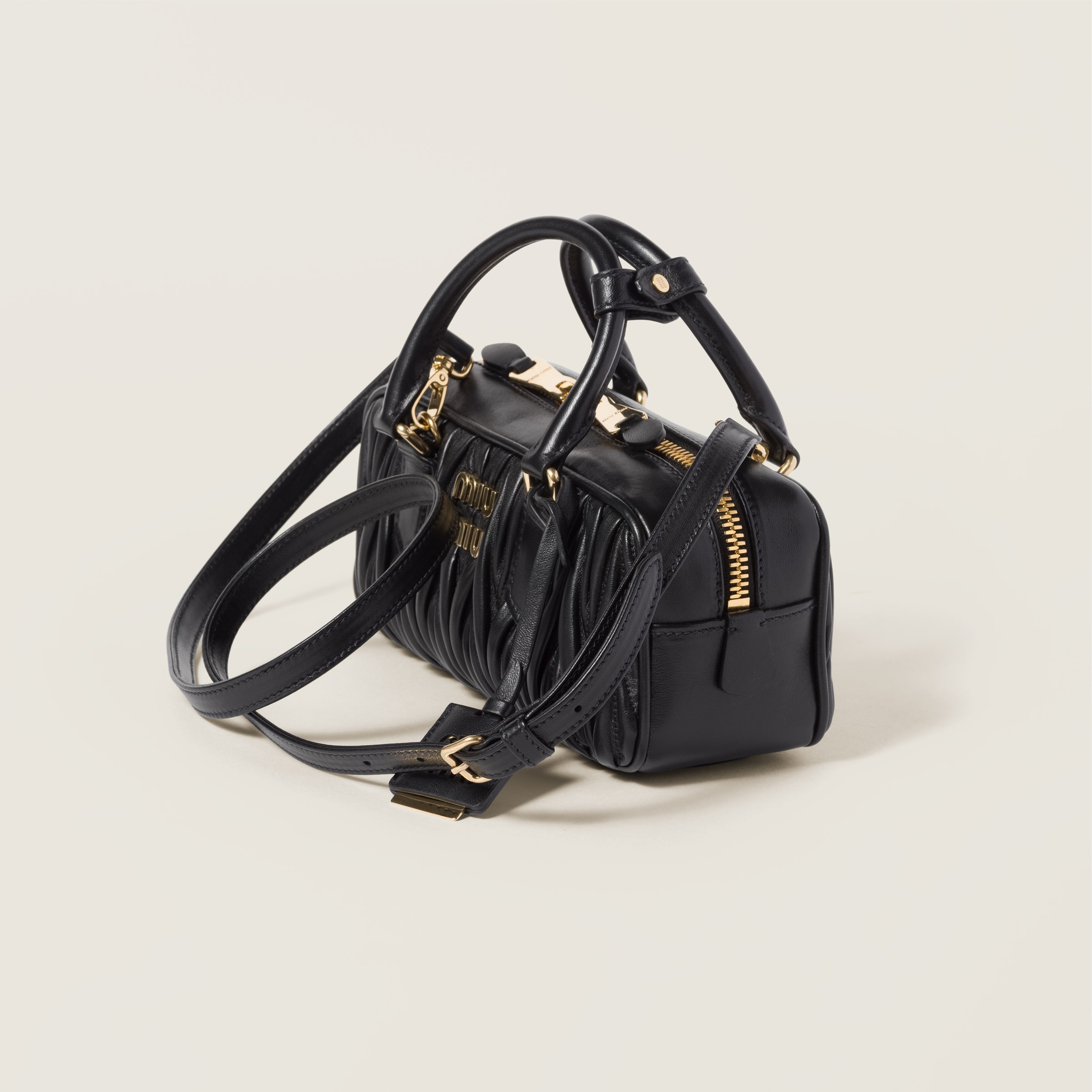 ARCADIE MATELASSÉ NAPPA LEATHER BAG, LAMBSKIN – BLACK