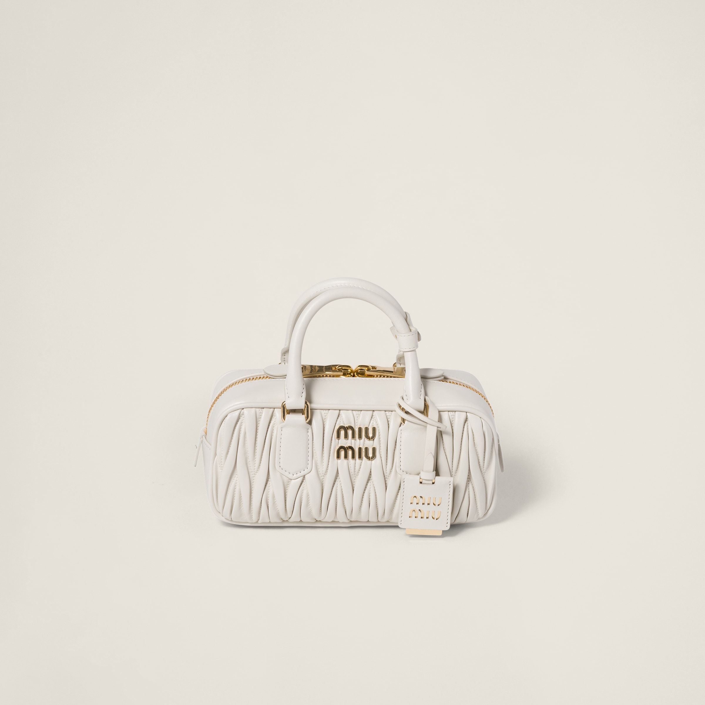 ARCADIE MATELASSÉ NAPPA LEATHER BAG, LAMBSKIN – WHITE