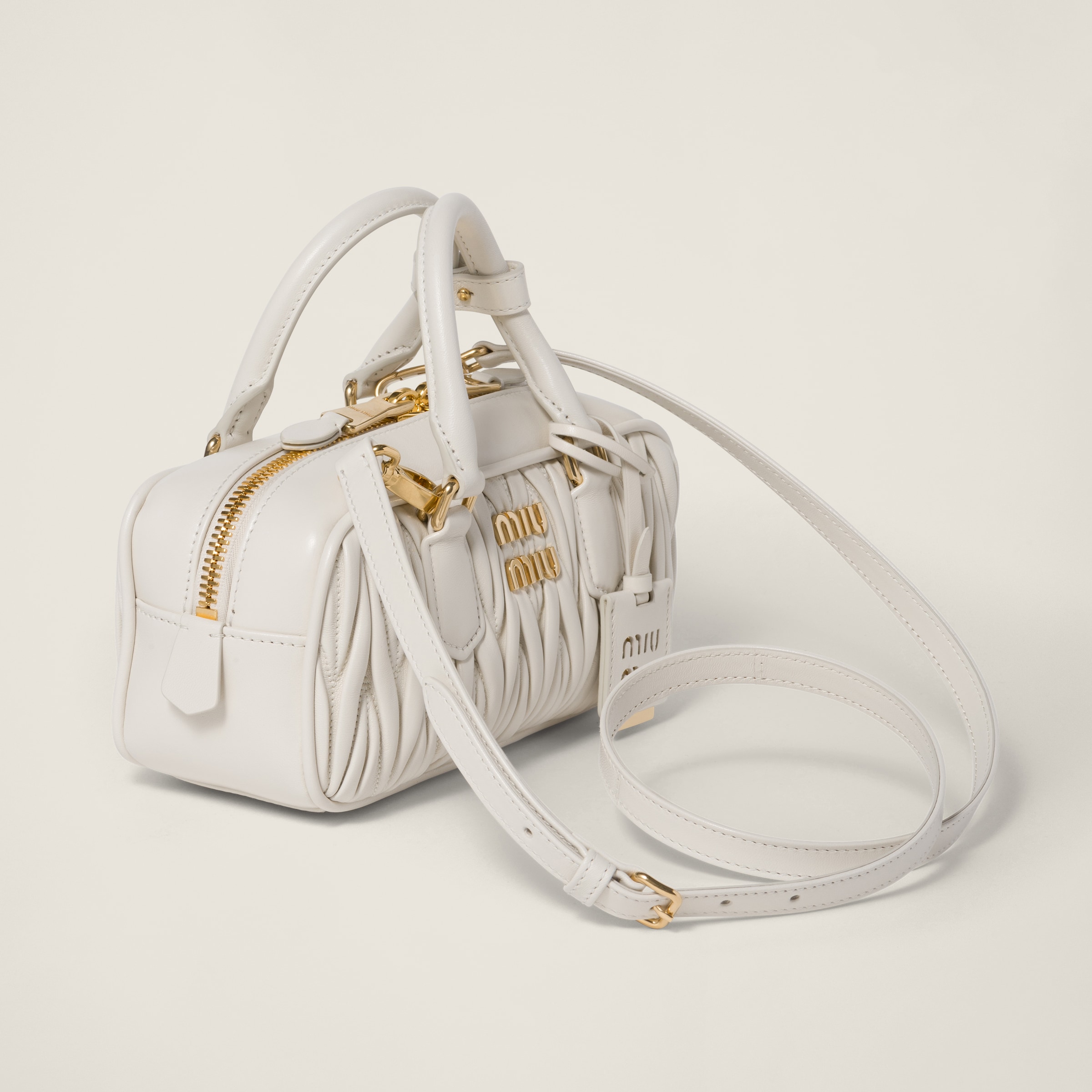 ARCADIE MATELASSÉ NAPPA LEATHER BAG, LAMBSKIN – WHITE