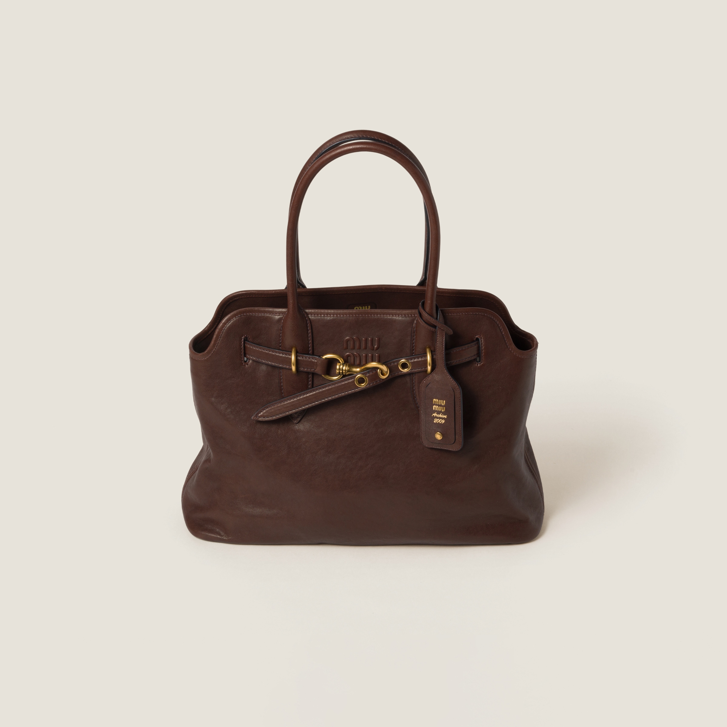 LEATHER BAG, LAMBSKIN – BRIARWOOD