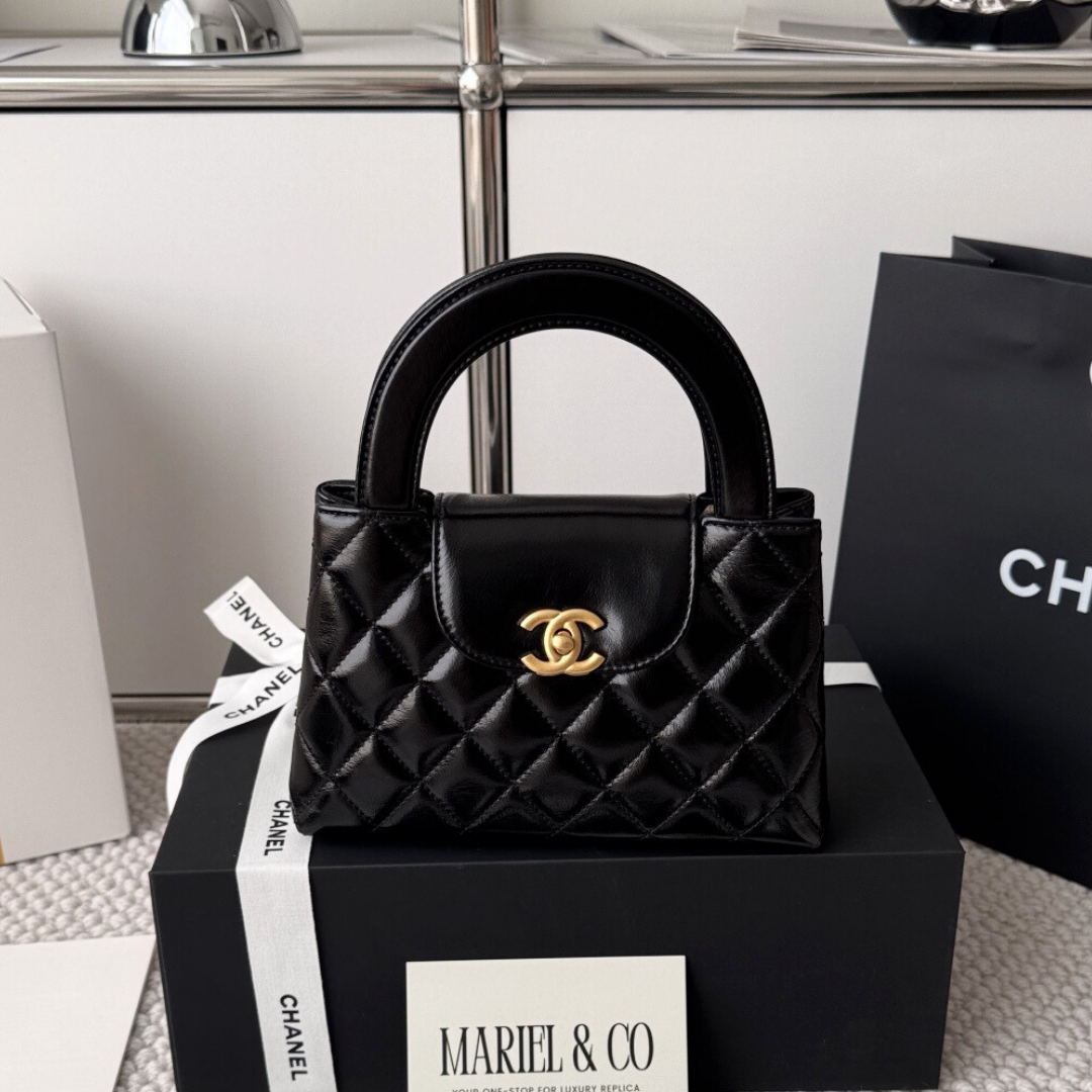 MINI TOP HANDLE BAG – LAMBSKIN, BLACK