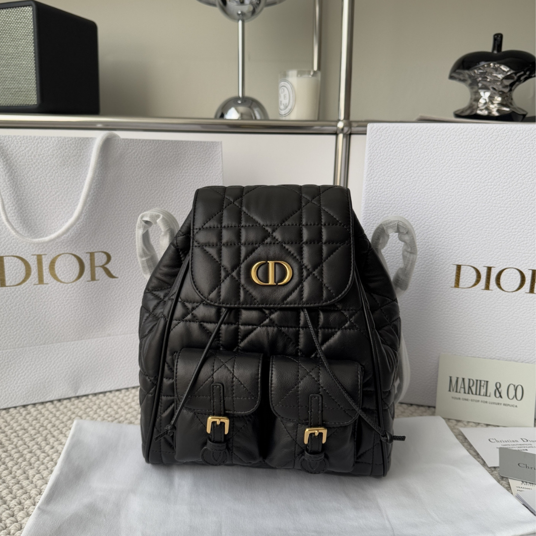 MEDIUM BACKPACK, CALFSKIN – BLACK