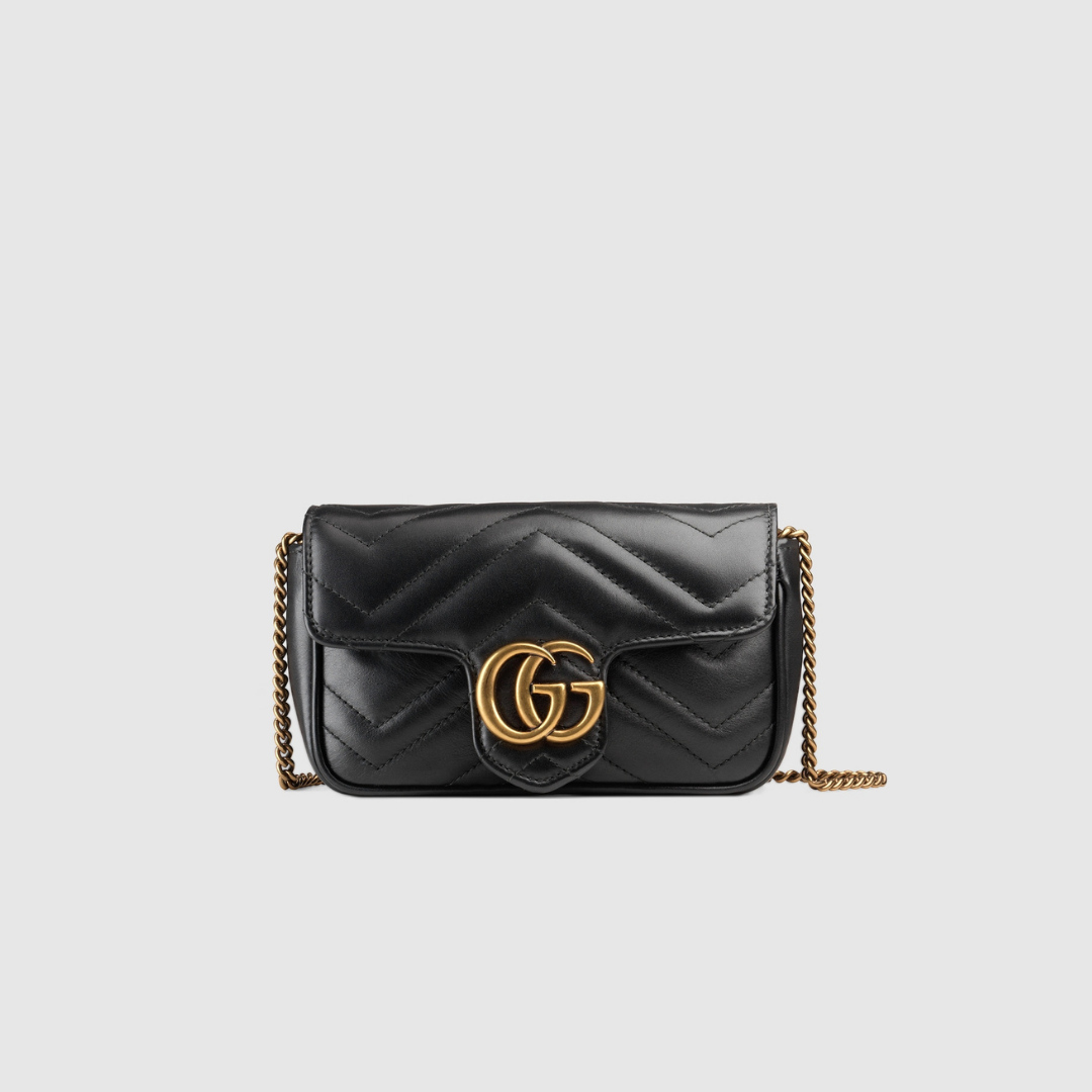 SUPER MINI BAG, BLACK LEATHER – BLACK