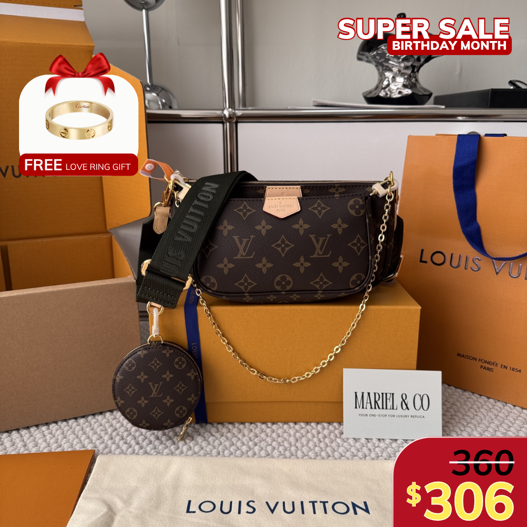 MULTI POCHETTE ACCESSORIES, MONOGRAM RAVERSE COATED CANVAS – KHAKI MONOGRAM