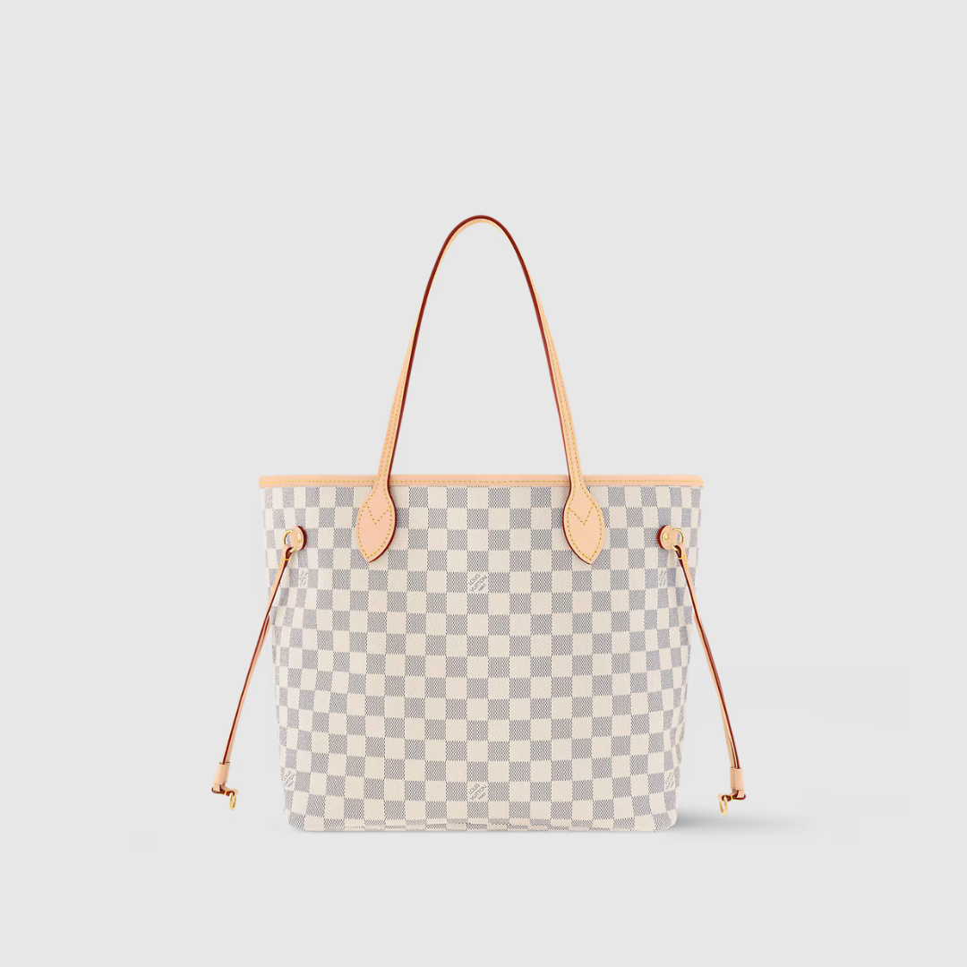 MEDIUM TOTE BAG, COATED CANVAS – CHECKERED PATTERN / PINK