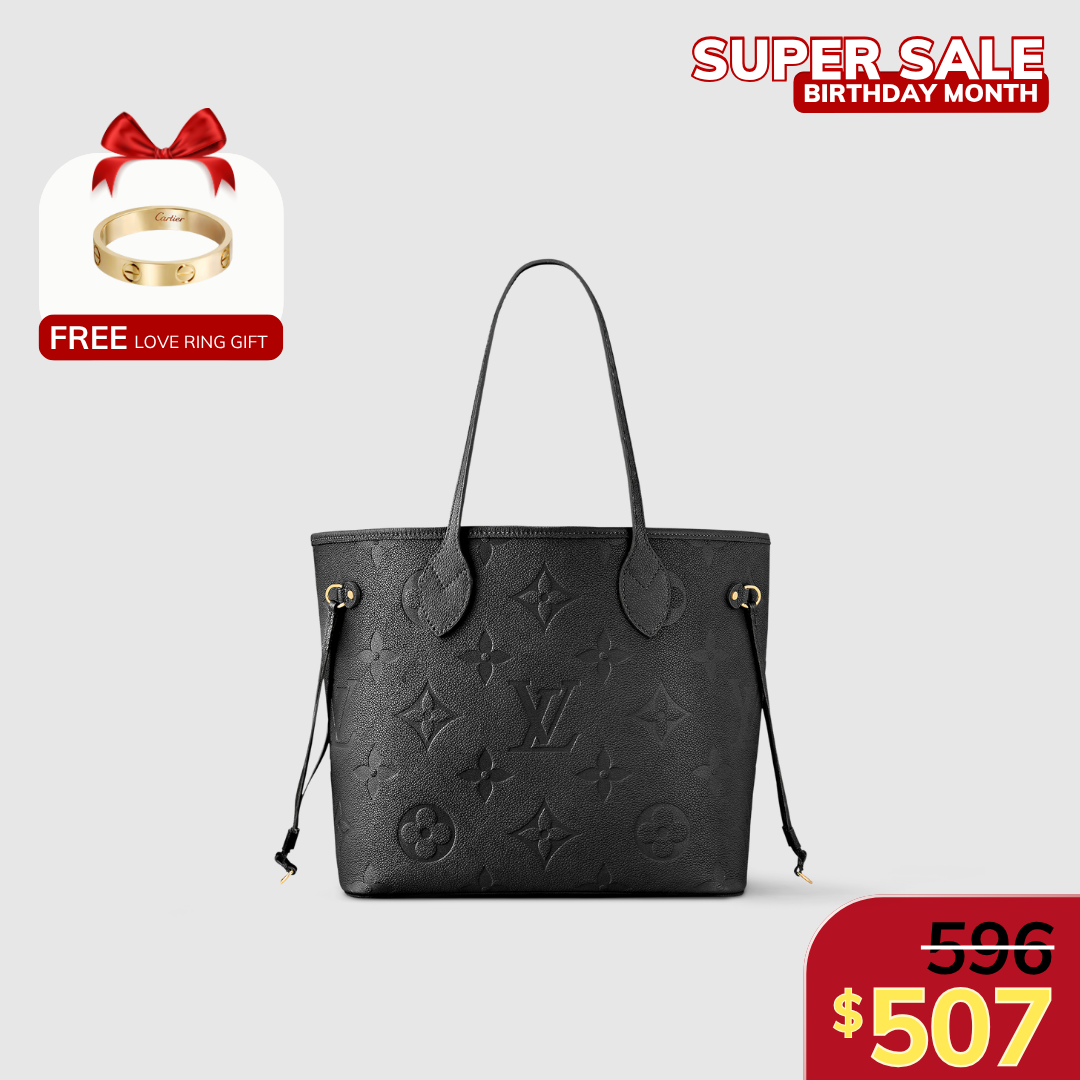NEVERFULL MM, MONOGRAM EMPREINTE LEATHER – BLACK