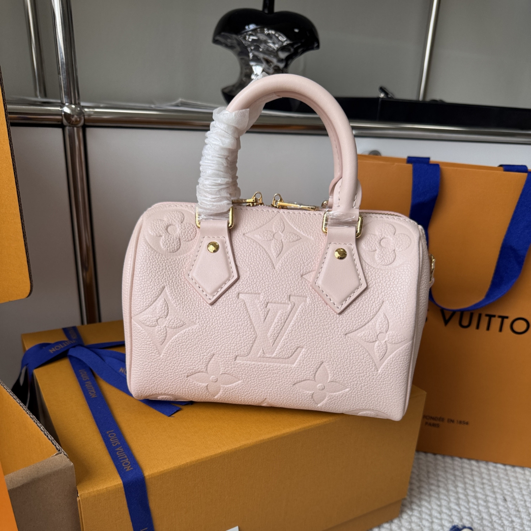 SMALL TOP HANDLE BAG, LEATHER – PINK