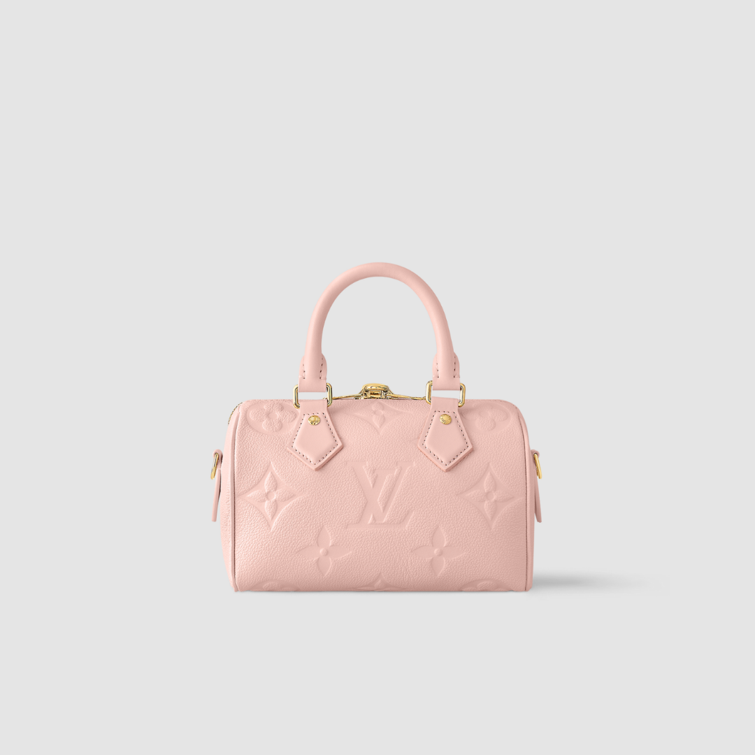 SMALL TOP HANDLE BAG, LEATHER – PINK