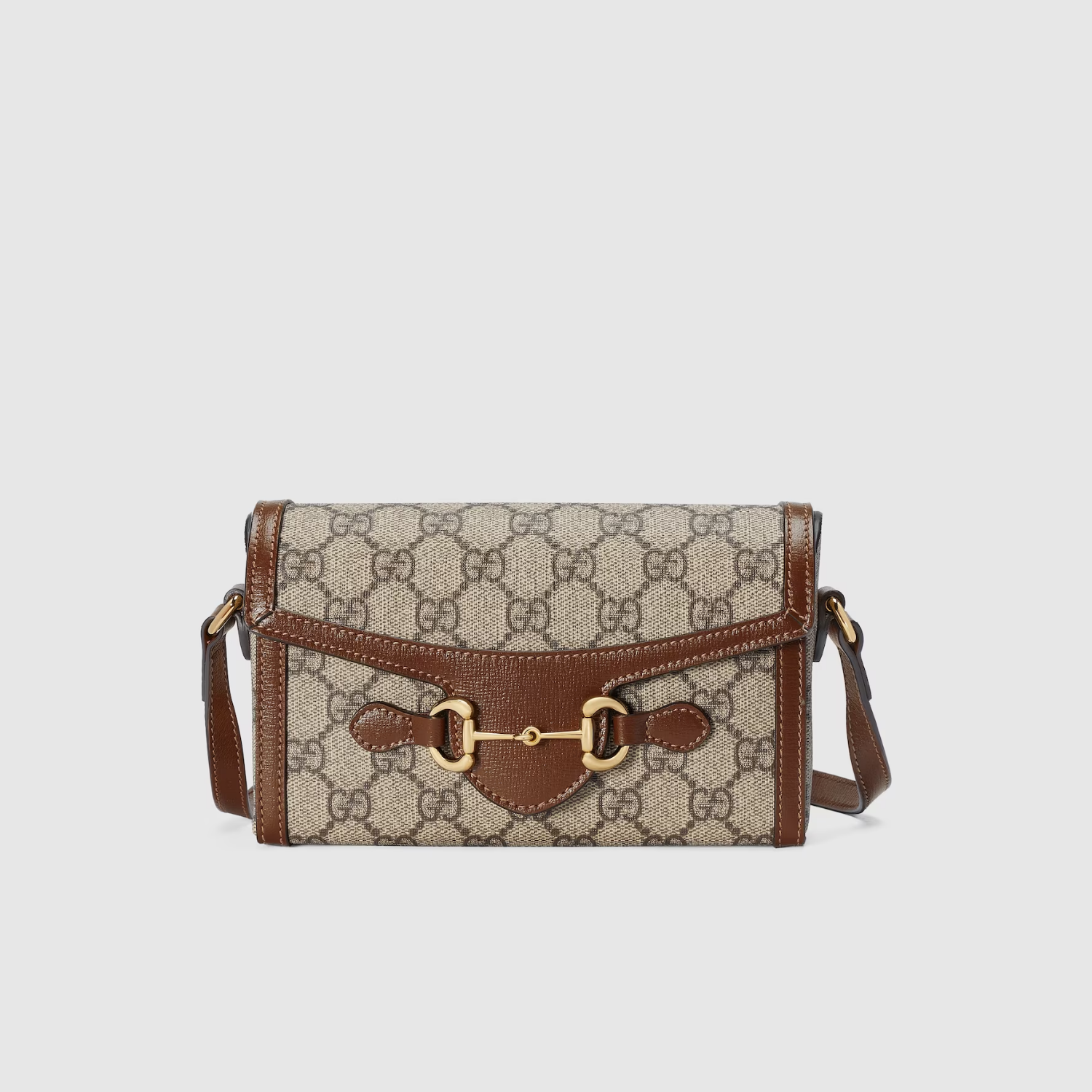 MINI BAG, SUPREME CANVAS – BEIGE AND DARK BROWN