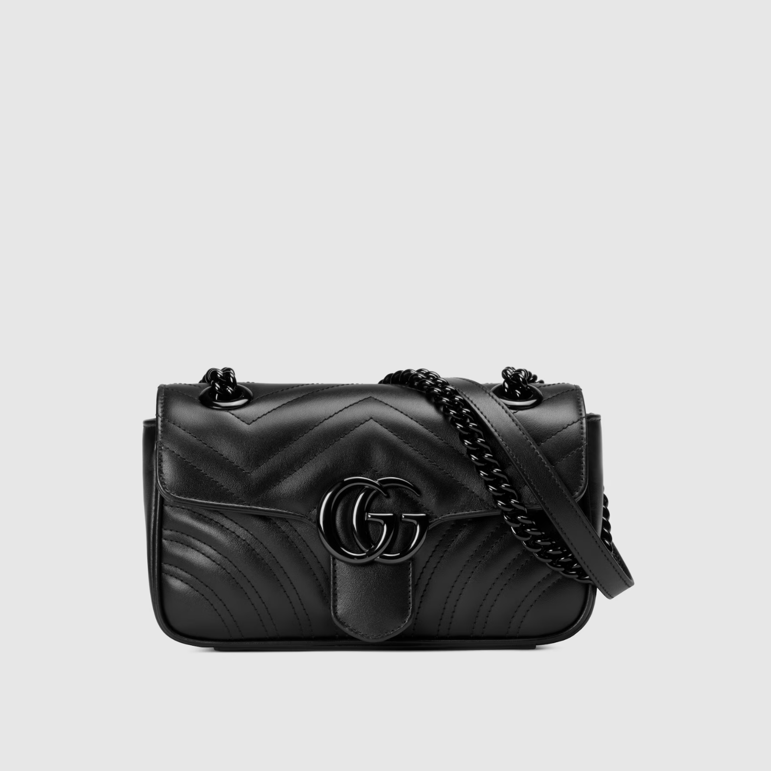 MARMONT MINI SHOULDER BAG, MATELASSÉ CHEVRON LEATHER – BLACK
