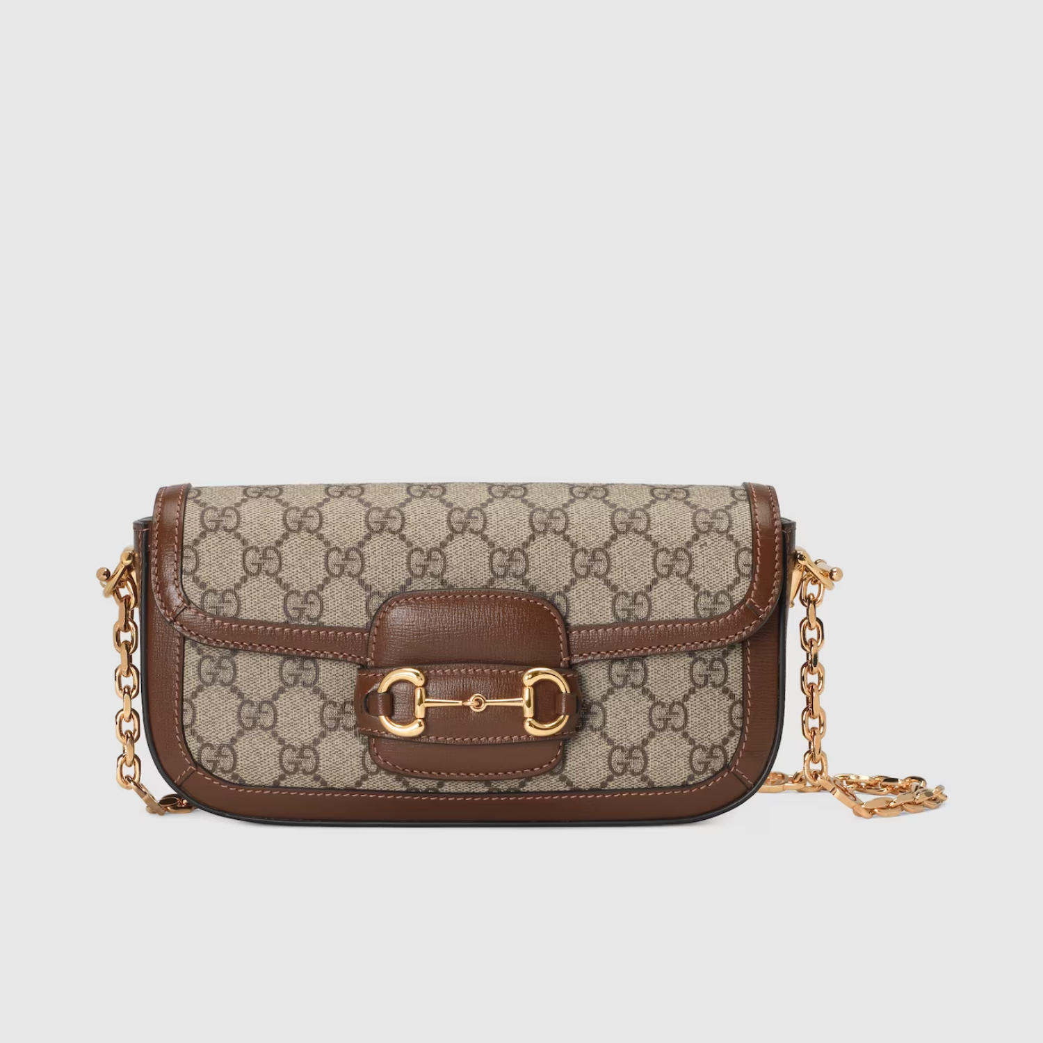 HORSEBIT 1955 SMALL SHOULDER BAG, COATED-CANVAS – BEIGE/ EBONY