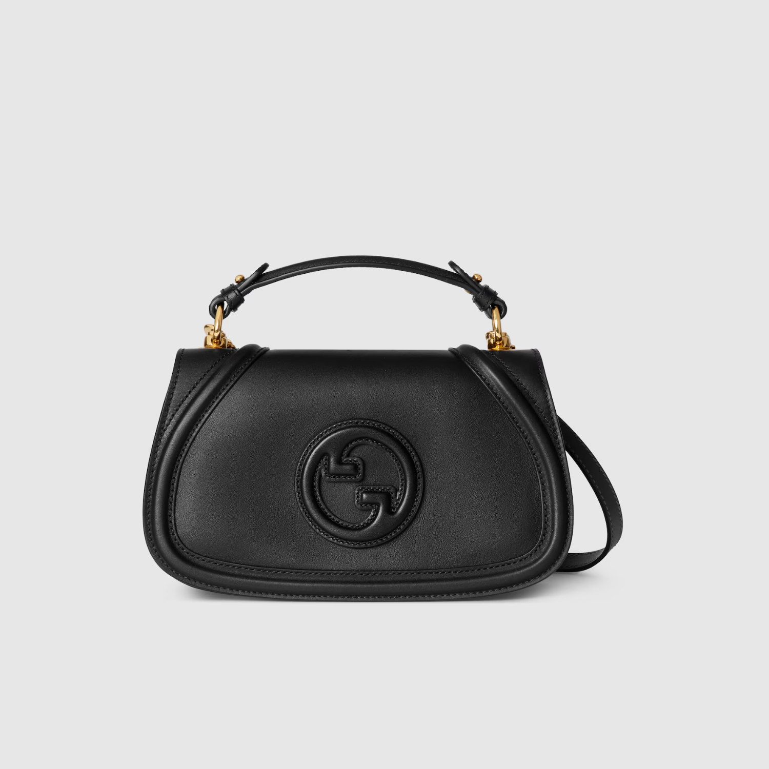 BLONDIE MEDIUM TOP HANDLE BAG, SMOOTH LEATHER – BLACK