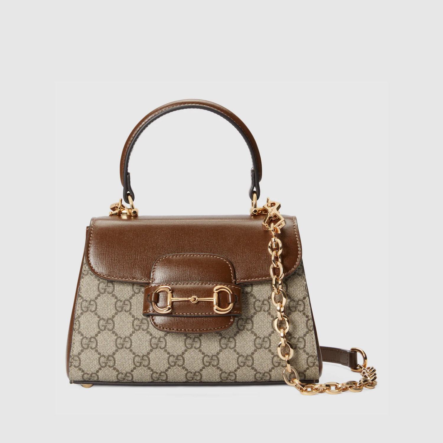 MINI TOP HANDLE BAG, BROWN LEATHER – LIGHT BROWN