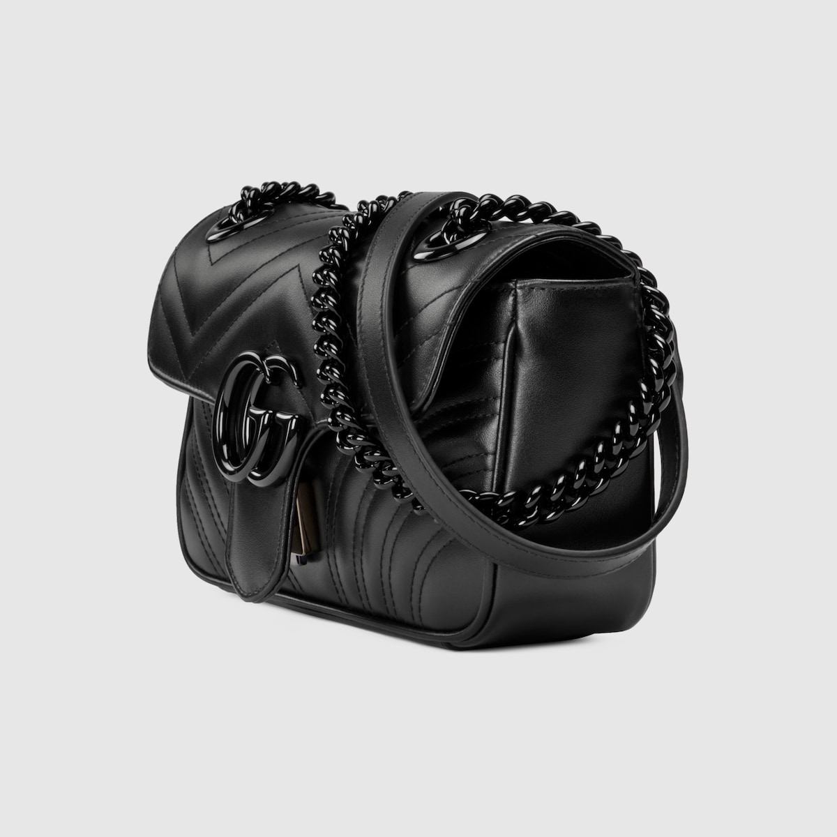 MARMONT MINI SHOULDER BAG, MATELASSÉ CHEVRON LEATHER – BLACK