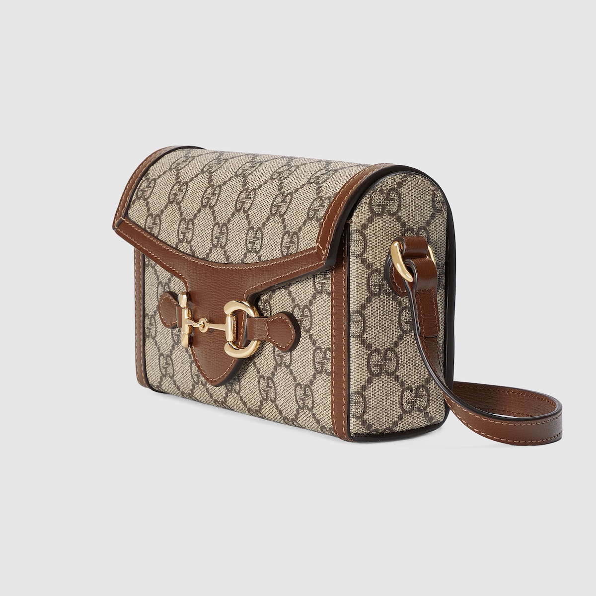 MINI BAG, SUPREME CANVAS – BEIGE AND DARK BROWN