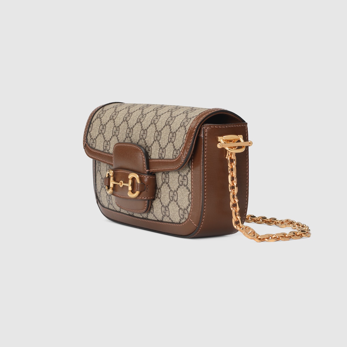 HORSEBIT 1955 SMALL SHOULDER BAG, COATED-CANVAS – BEIGE/ EBONY