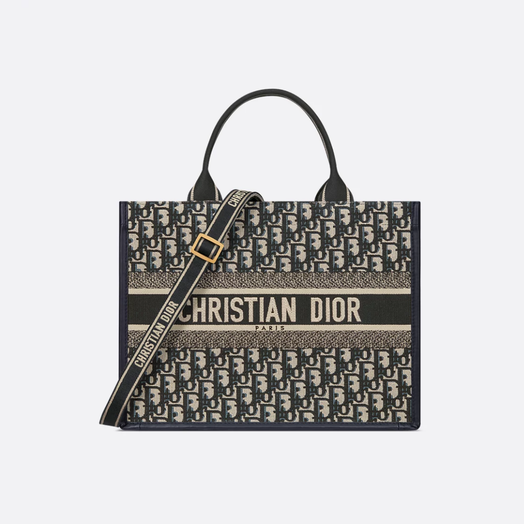 MEDIUM TOTE BAG, CALFSKIN – DEEP BLUE