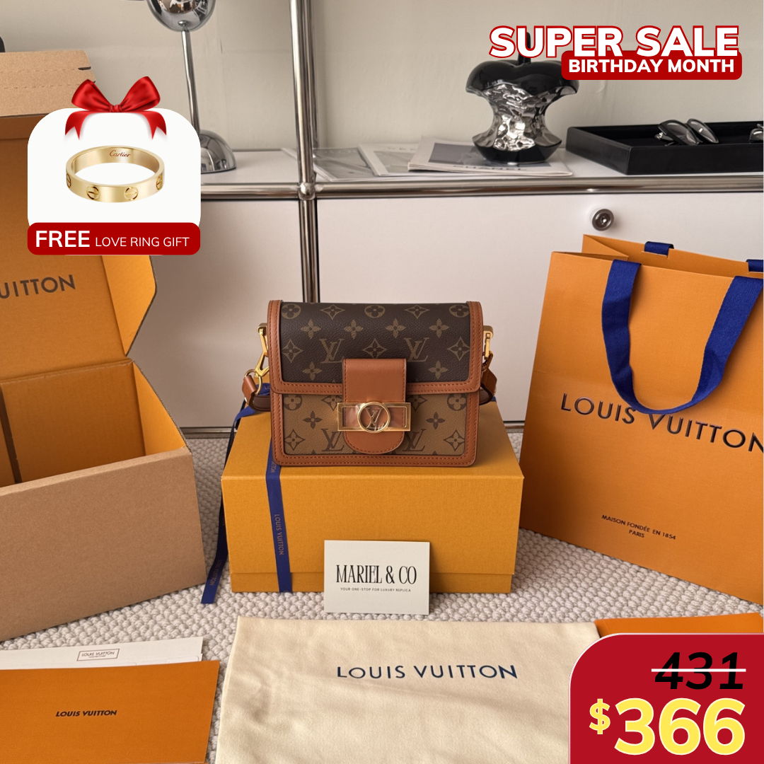MINI DAUPHINE, MONOGRAM AND MONOGRAM REVERSE COATED CANVAS – BROWN MONOGRAM
