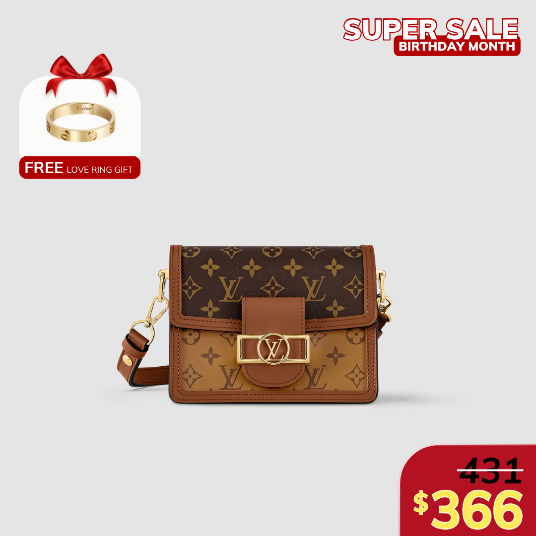 MINI DAUPHINE, MONOGRAM AND MONOGRAM REVERSE COATED CANVAS – BROWN MONOGRAM