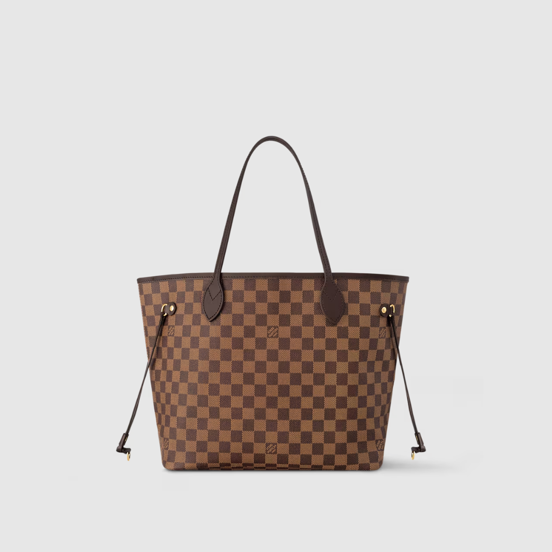 MEDIUM TOTE BAG, COATED CANVAS – CHECKERED PATTERN / RED