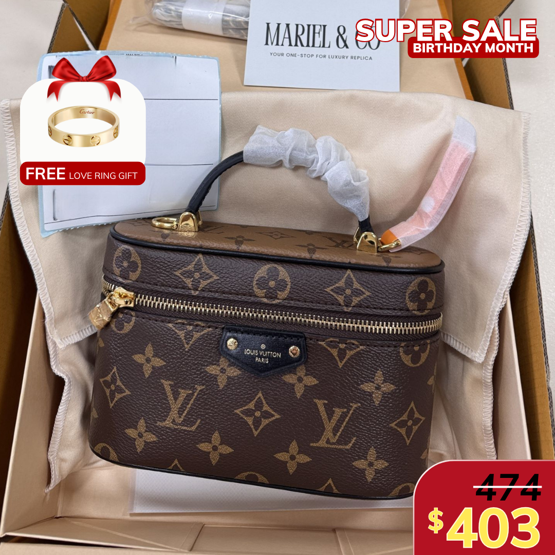 VANITY CHAIN POUCH, MONOGRAM COATED CANVAS – MONOGRAM REVERSE