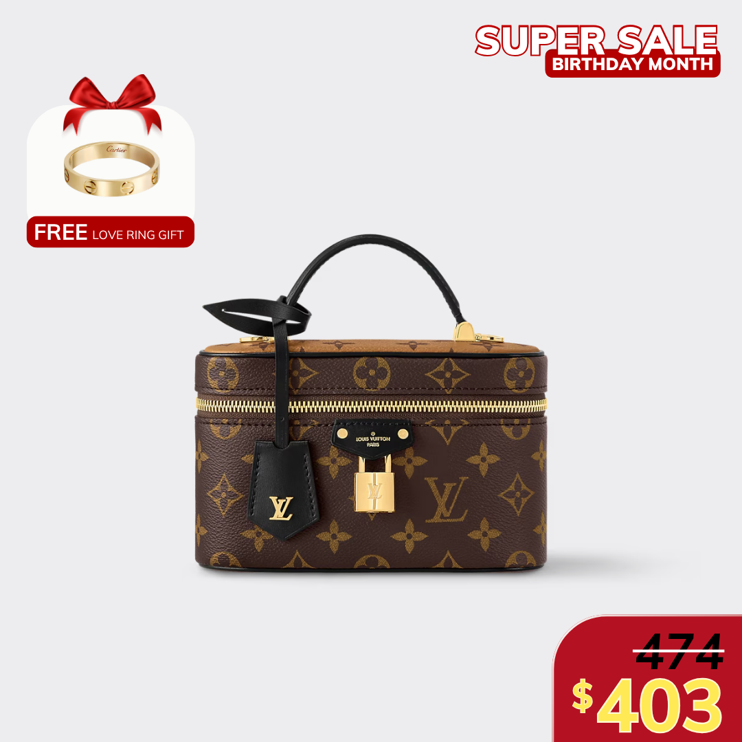 VANITY CHAIN POUCH, MONOGRAM COATED CANVAS – MONOGRAM REVERSE