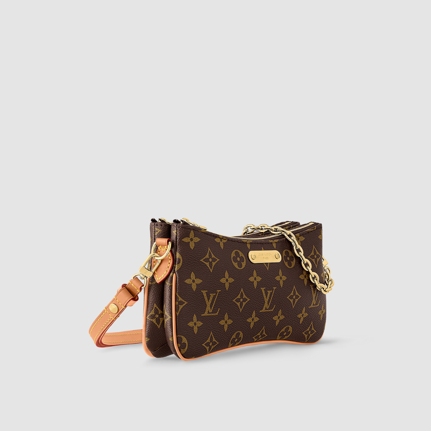 POCHETTE BAG, COATED CANVAS – BROWN