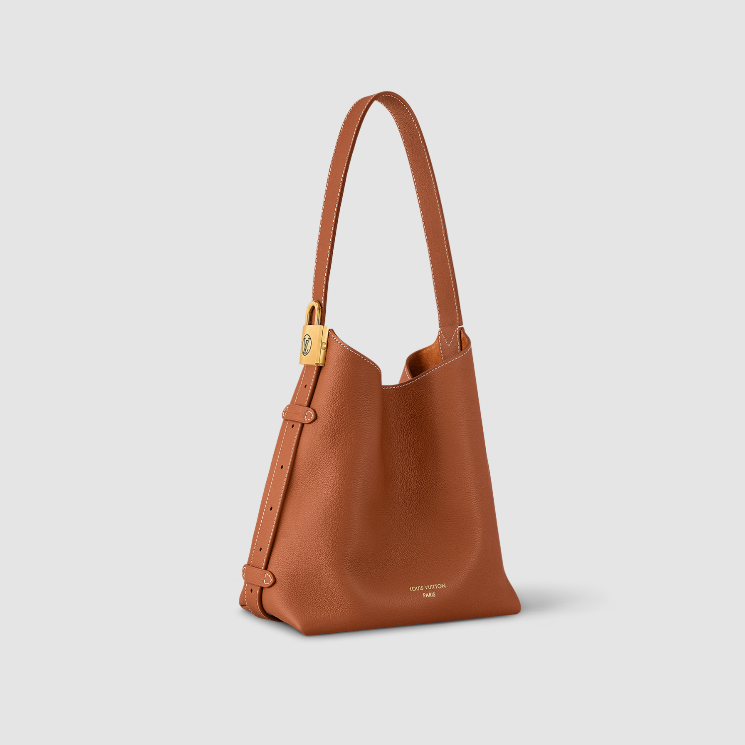 LOW KEY HOBO PM, SMOOTH CALFSKIN – COGNAC