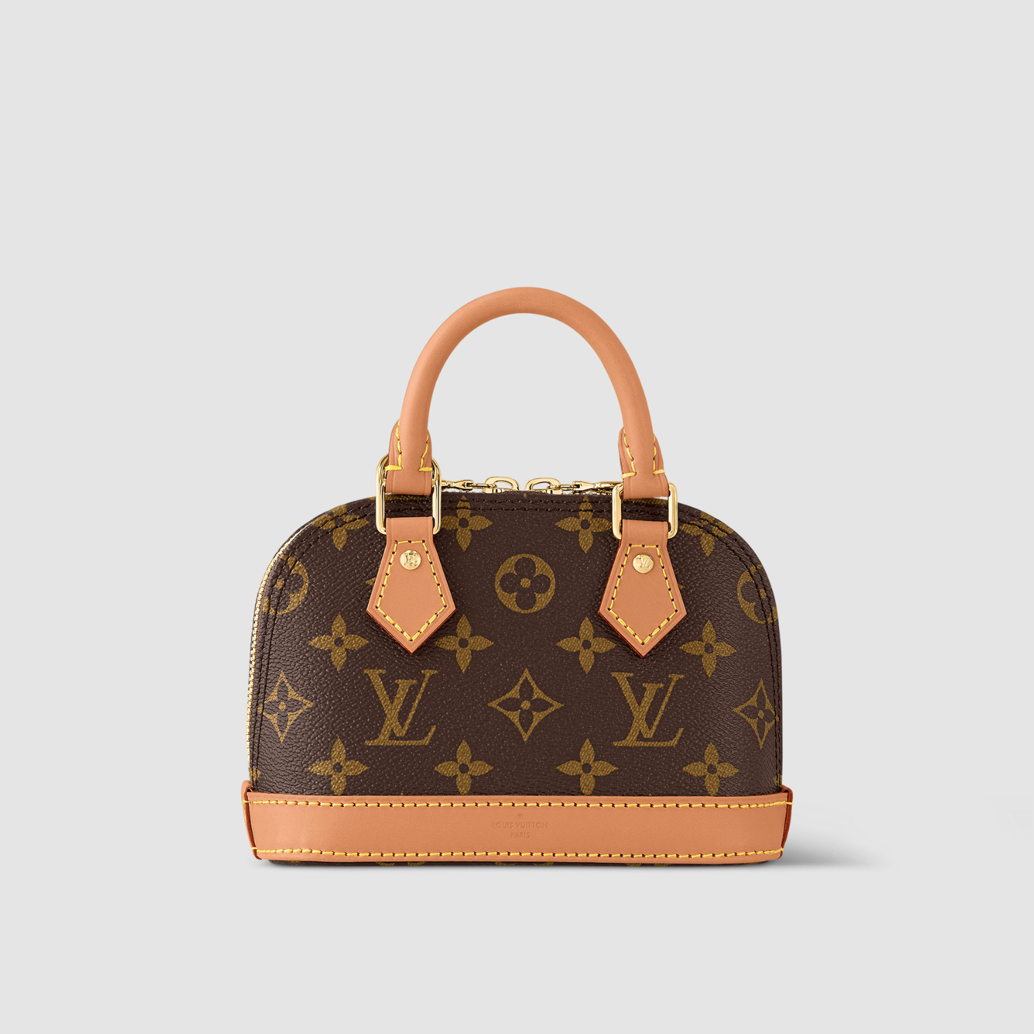MINI TOP HANDLE BAG, COATED CANVAS – BROWN
