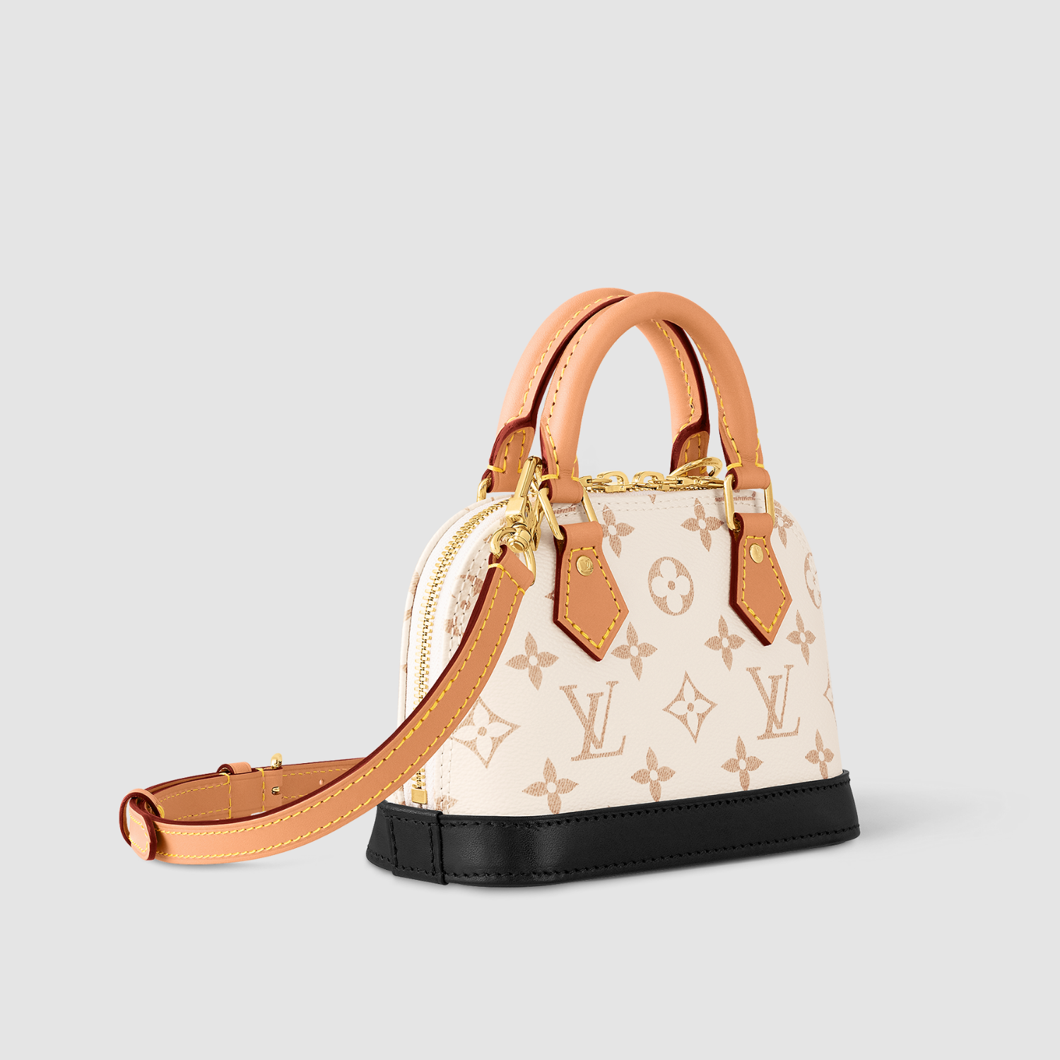 MINI TOP HANDLE BAG, COATED CANVAS – BEIGE
