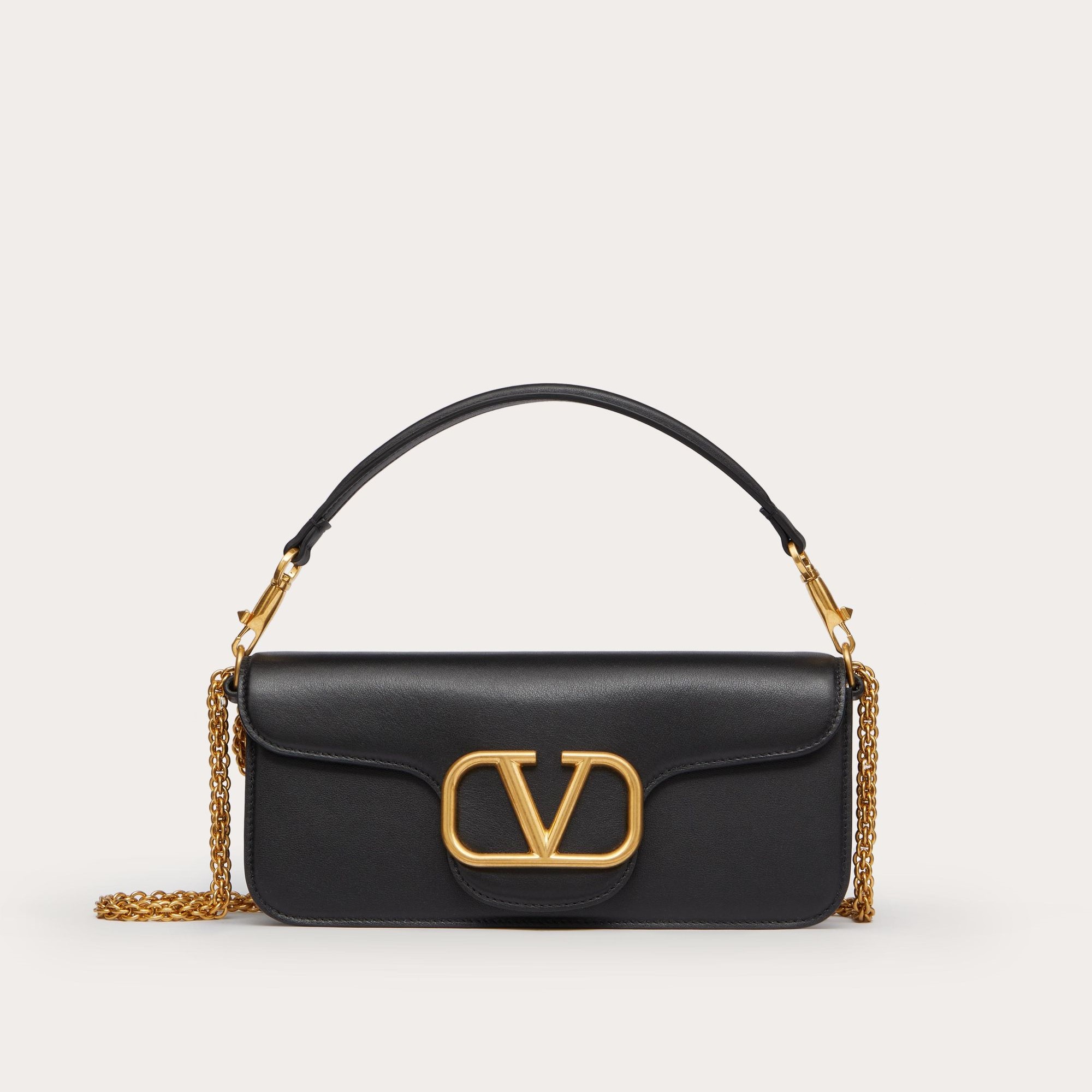 SHOULDER BAG, CALFSKIN – BLACK