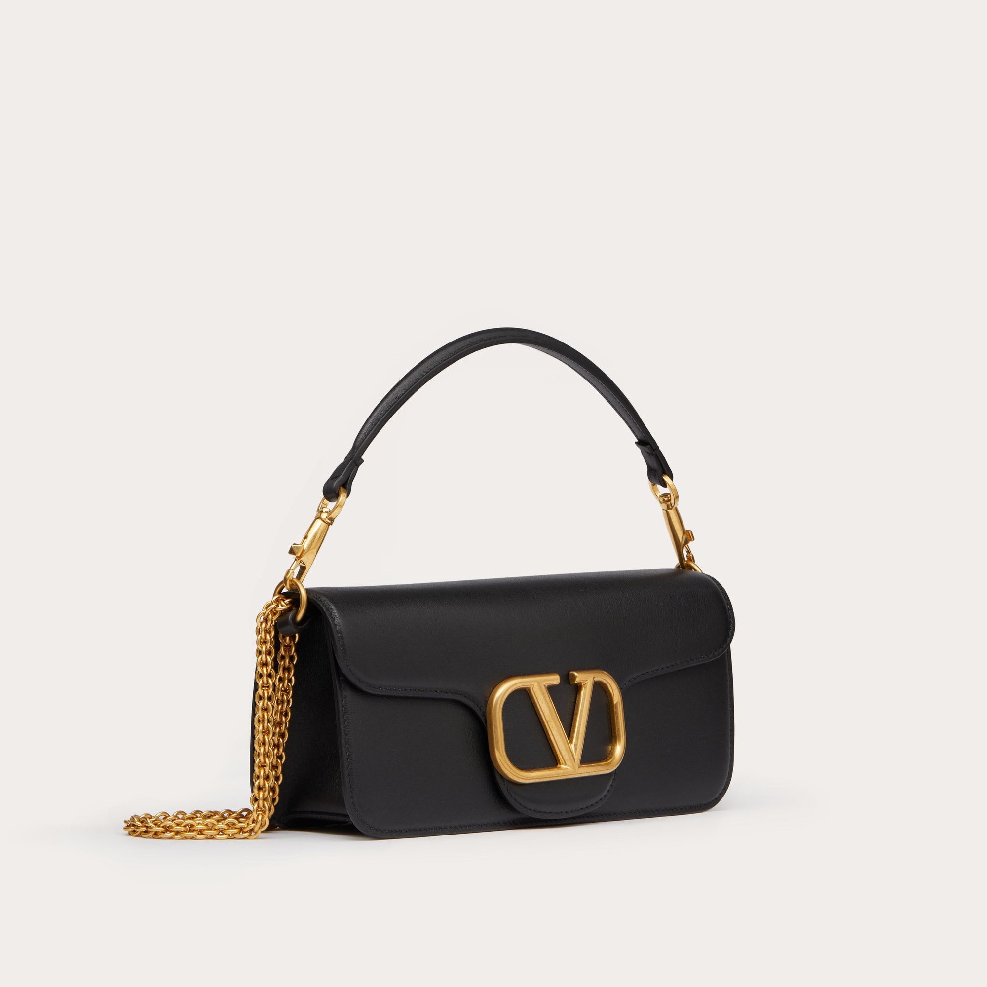 SHOULDER BAG, CALFSKIN – BLACK