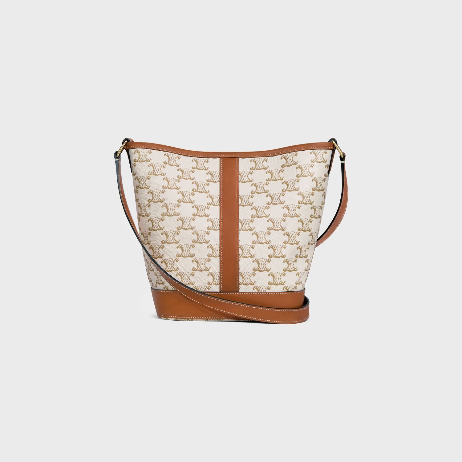 SMALL BUCKET, CANVAS AND CALFSKIN – WHITE