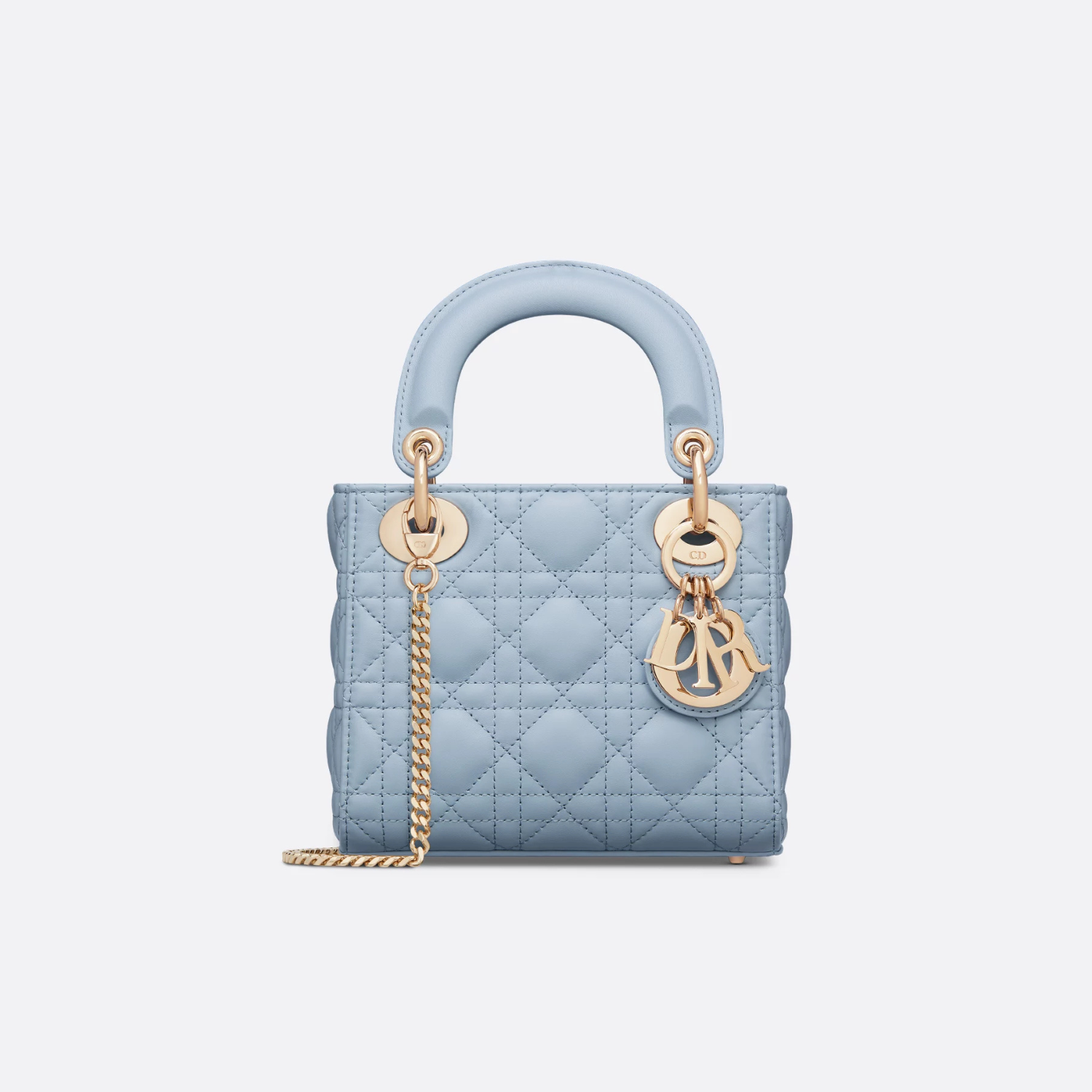 MINI TOP HANDLE BAG, LAMBSKIN – PALE BLUE