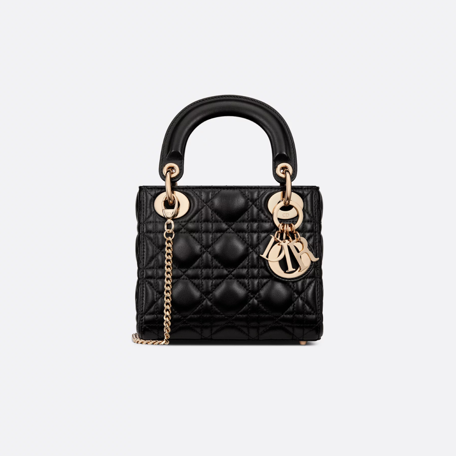 MINI TOP HANDLE BAG, LAMBSKIN – BLACK
