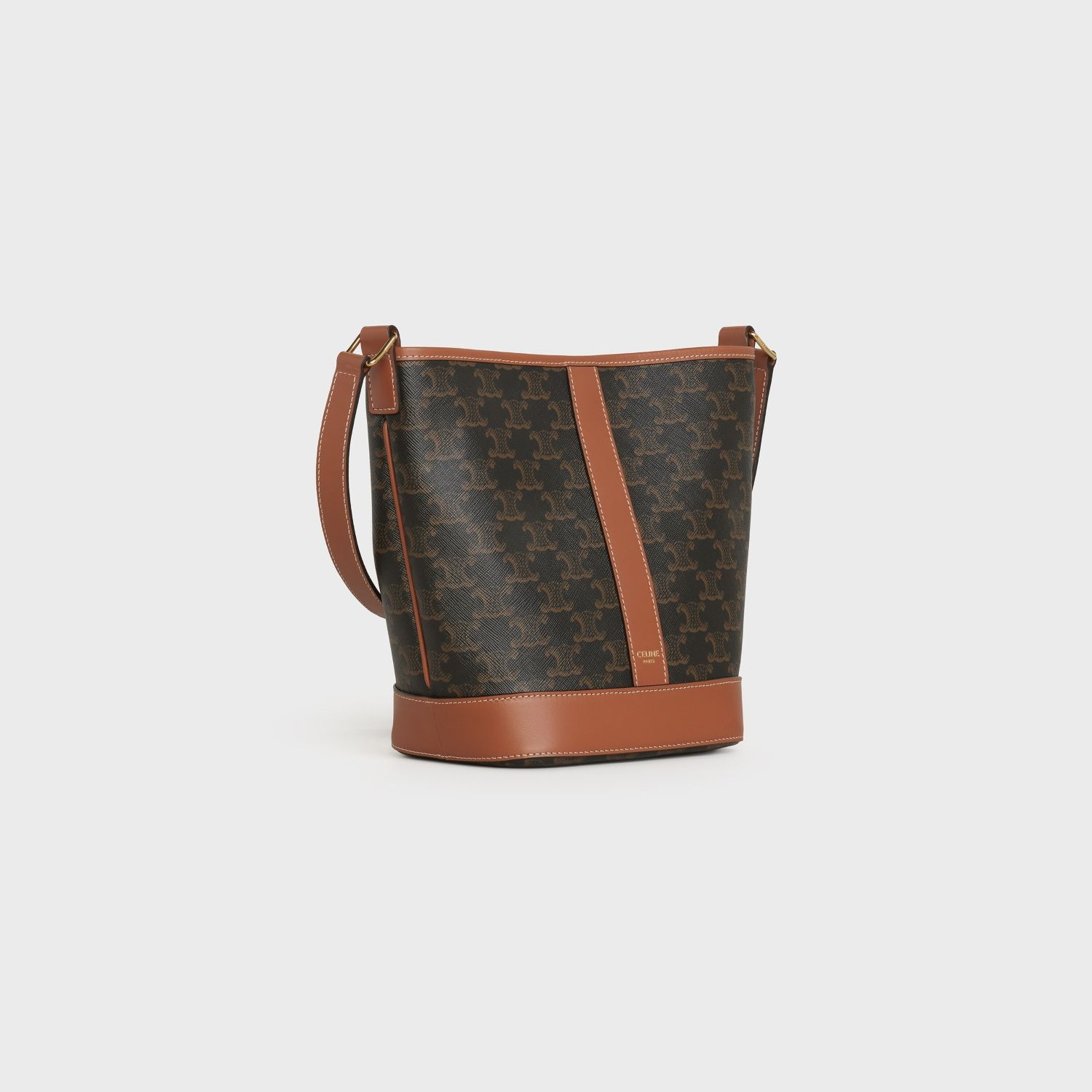 SMALL BUCKET, CANVAS AND CALFSKIN – TAN