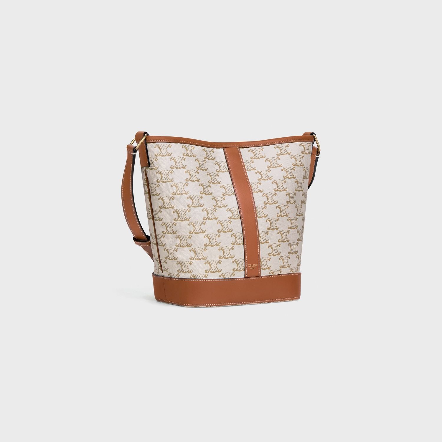 SMALL BUCKET, CANVAS AND CALFSKIN – WHITE