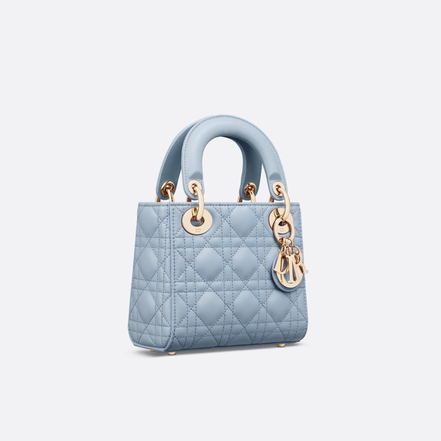 MINI TOP HANDLE BAG, LAMBSKIN – PALE BLUE
