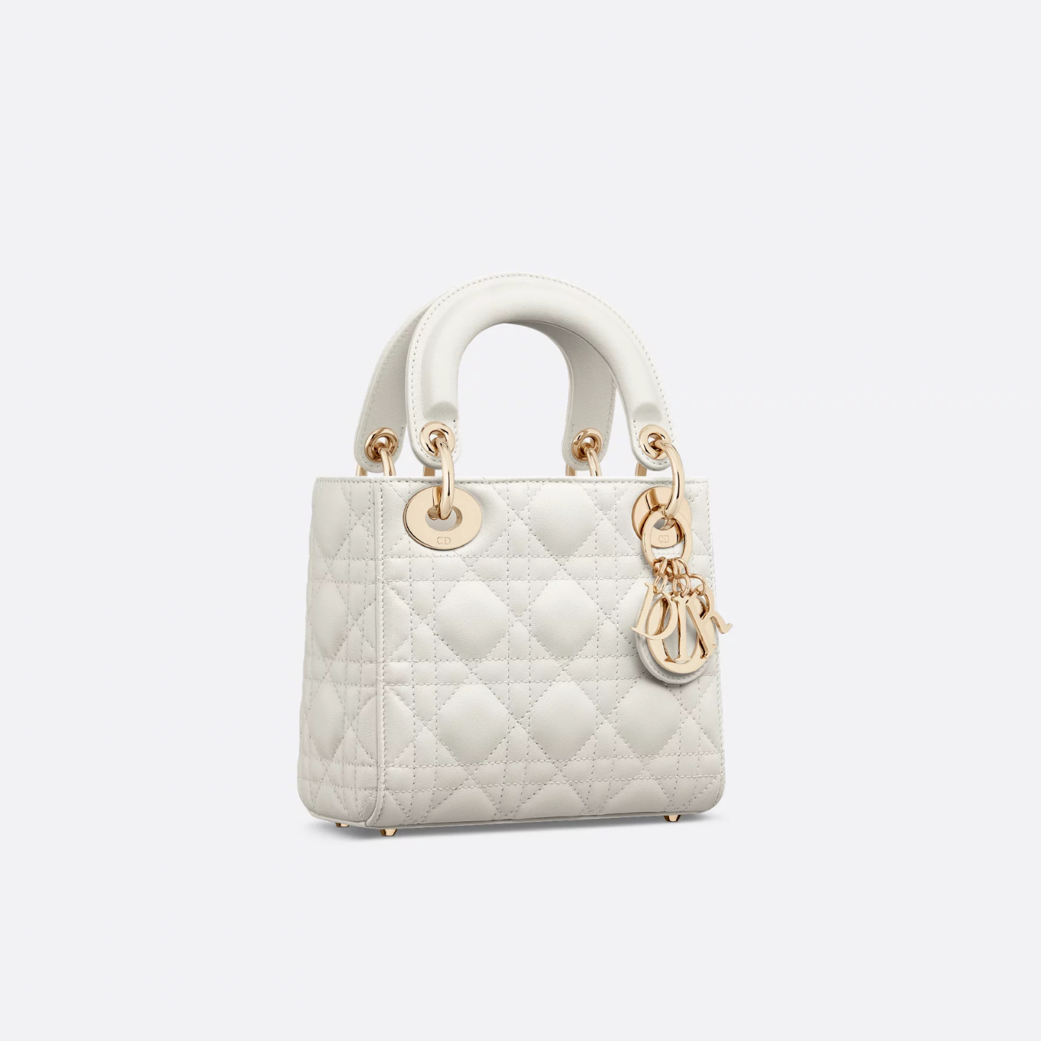 MINI TOP HANDLE BAG, LAMBSKIN – LATTE