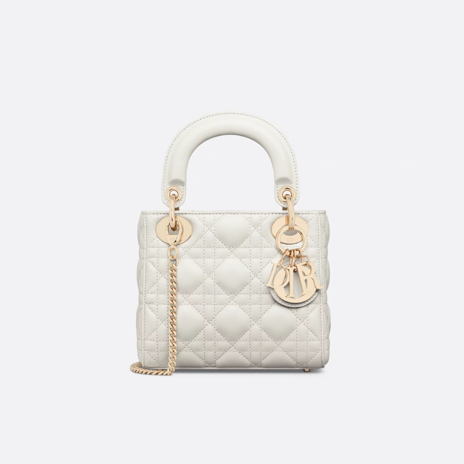 MINI TOP HANDLE BAG, LAMBSKIN – LATTE