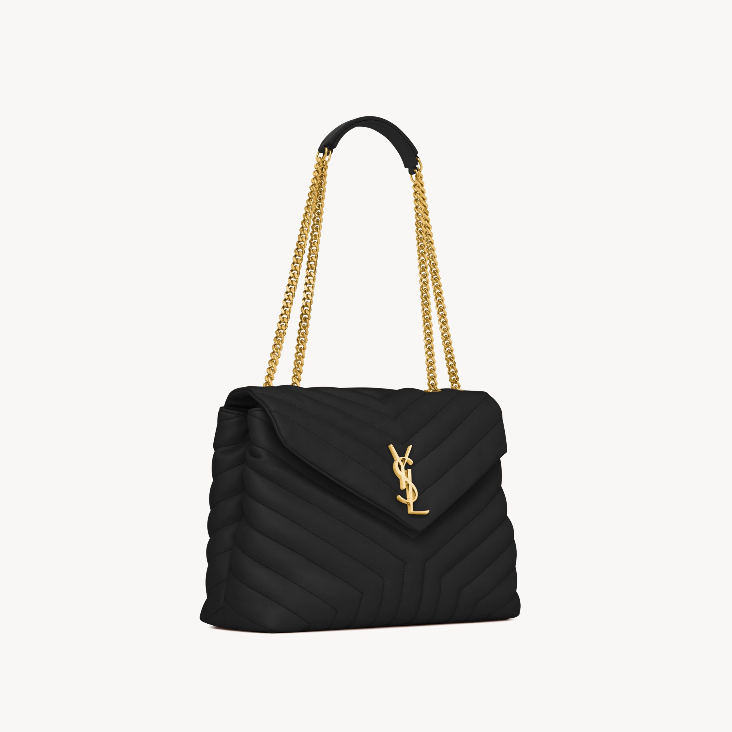 LOULOU MEDIUM, MATELASSÉ LAMBSKIN- NOIR