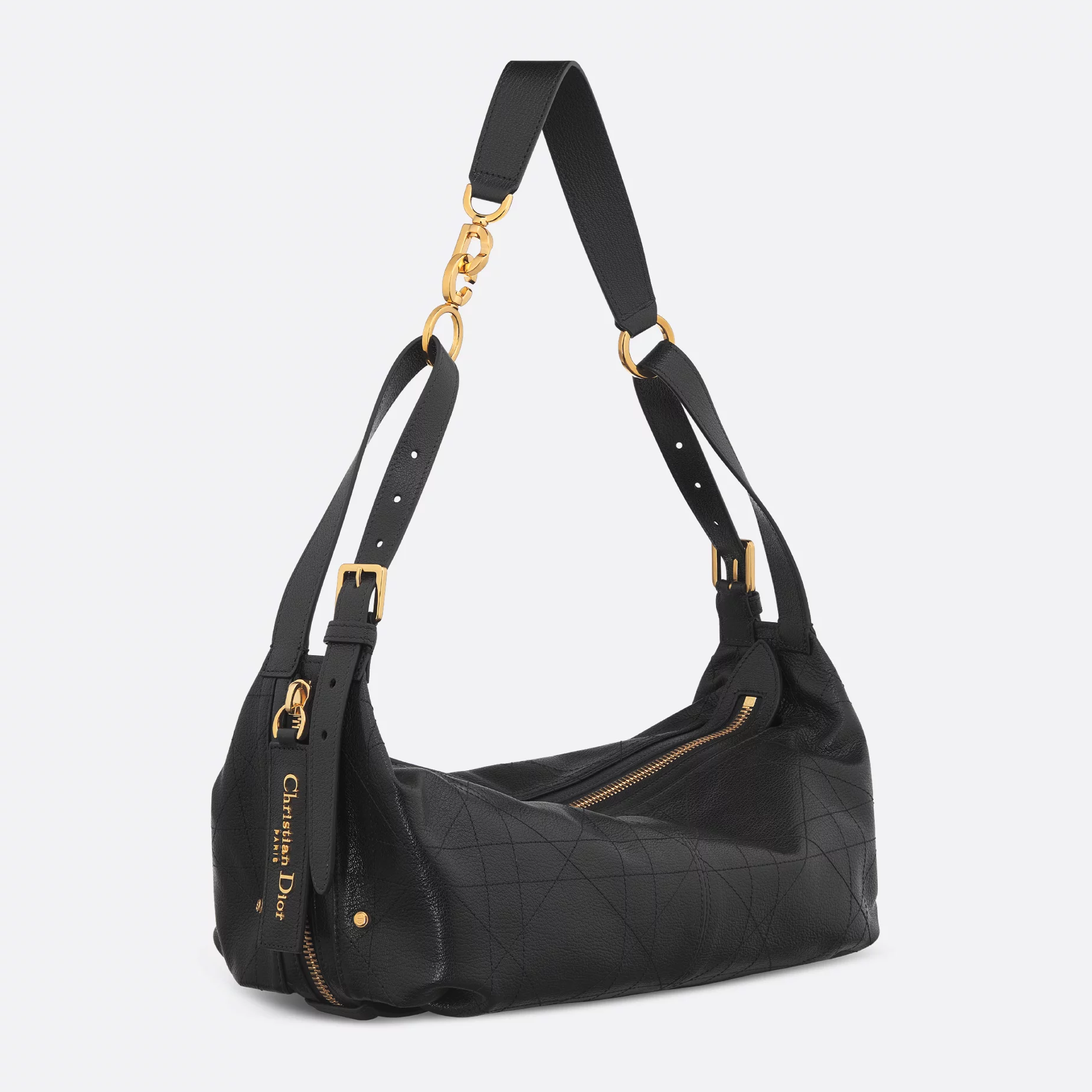 MEDIUM D-JOURNEY BAG, GOATSKIN – BLACK