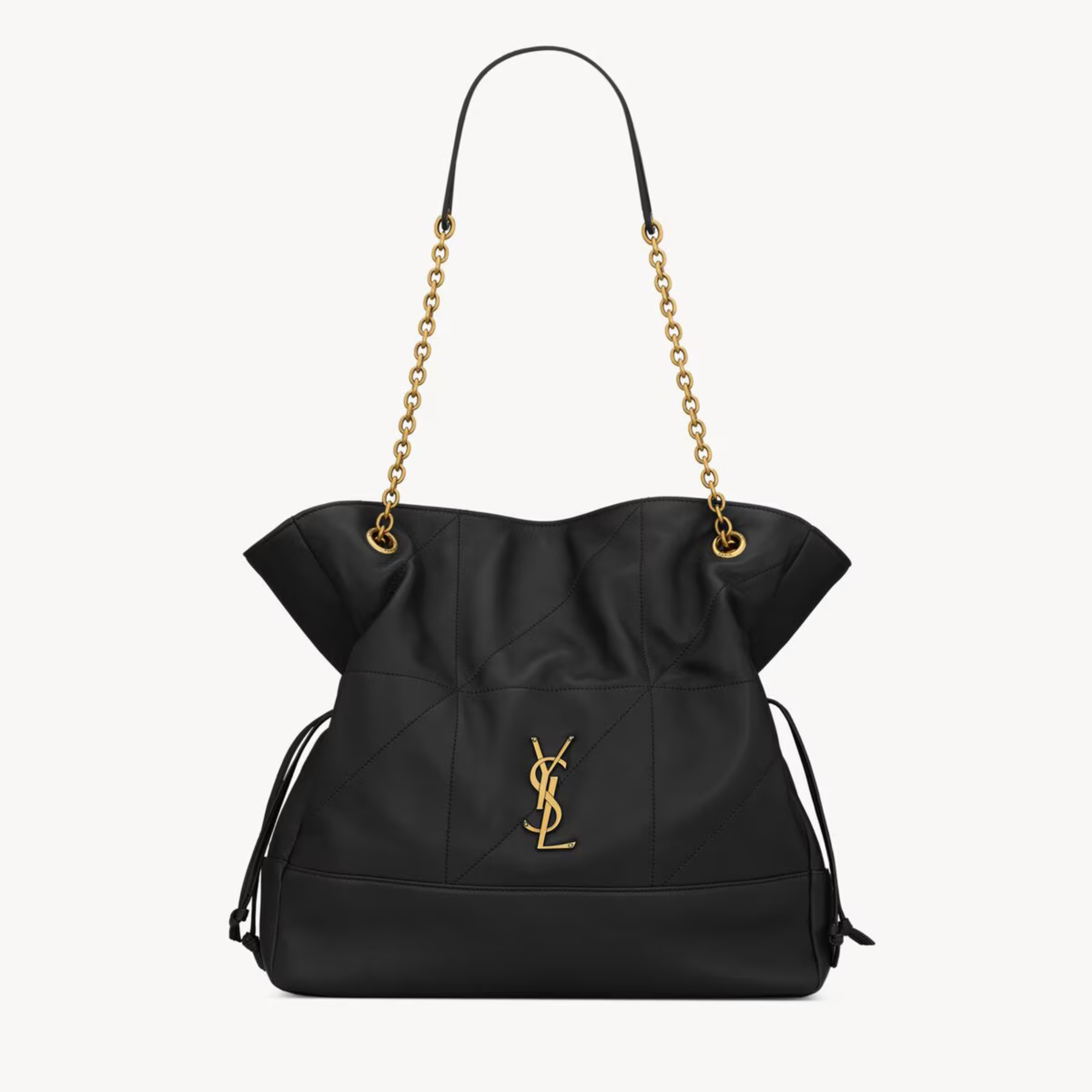JAMIE SHOPPING BAG MEDIUM, LAMBSKIN – BLACK