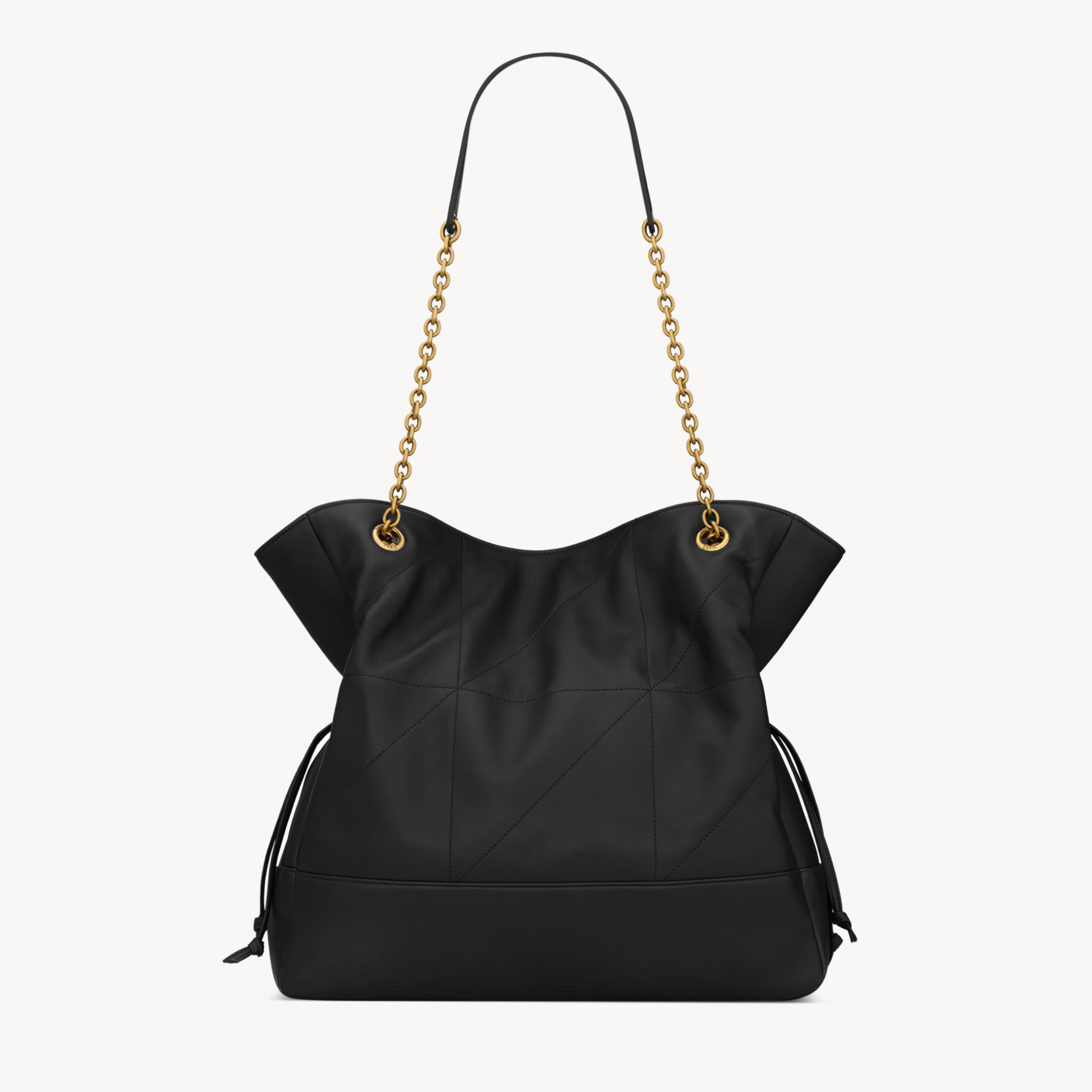 JAMIE SHOPPING BAG MEDIUM, LAMBSKIN – BLACK