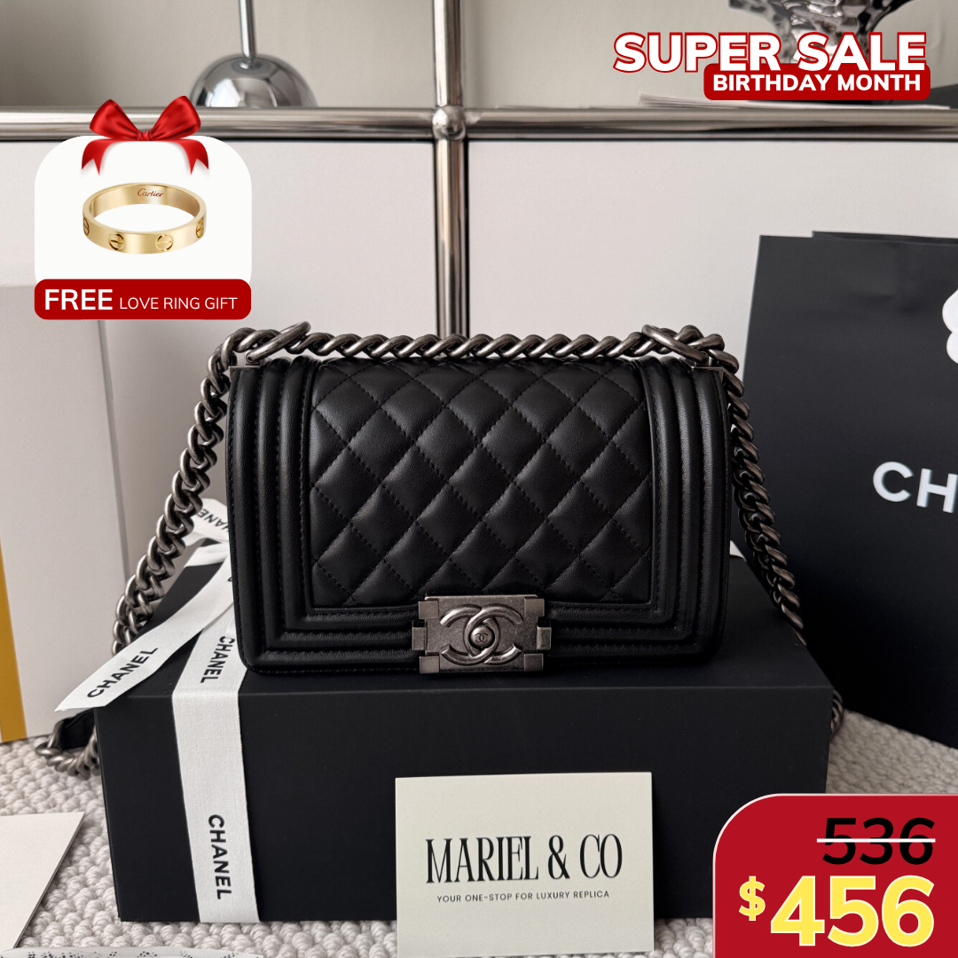 SMALL BOY HANDBAG, CALFSKIN – BLACK