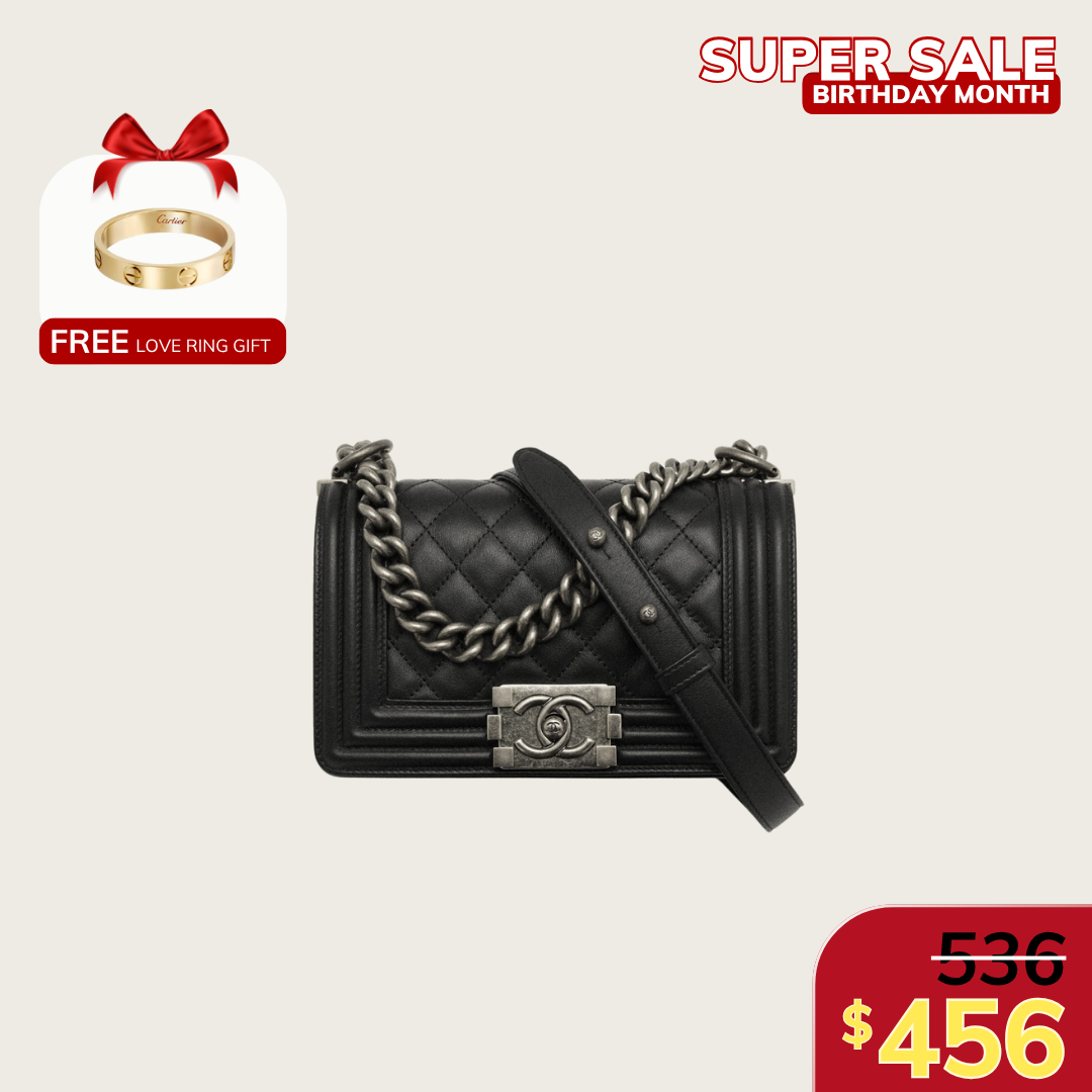 SMALL BOY HANDBAG, CALFSKIN – BLACK