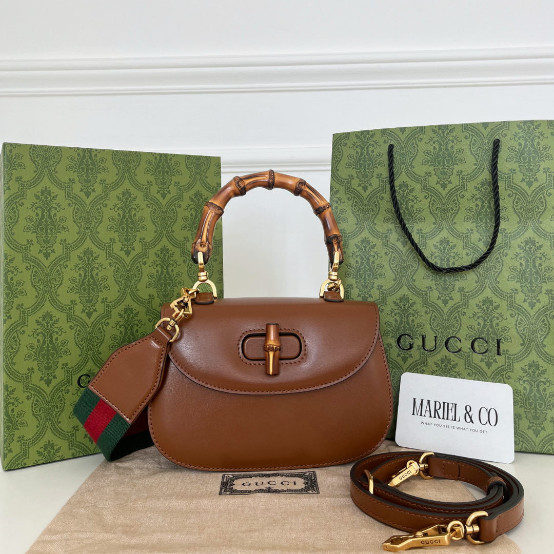 SMALL TOP HANDLE BAG, CUIR LEATHER – BROWN