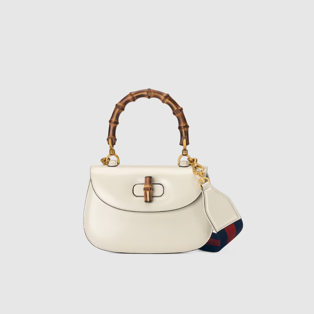 SMALL TOP HANDLE BAG, WHITE LEATHER – WHITE