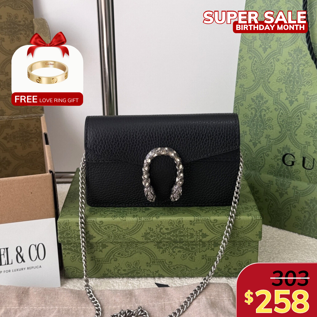 [GG] DIONYSUS MINI BAG, BLACK LEATHER – BLACK